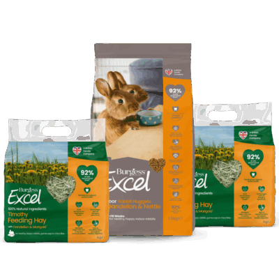 Product image for Excel Indoor Rabbit Nugget and Dandelion & Marigold Hay Bundle